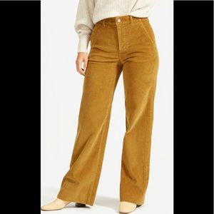 Everlane Wide Leg Corduroy Pants in Mustard